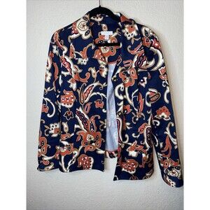 Charter Club paisley Floral jacket blazer luxury L old money regency